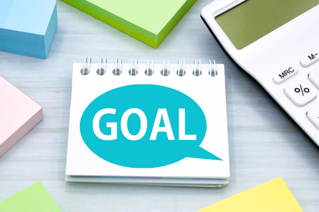 GOALと書かれた吹き出し